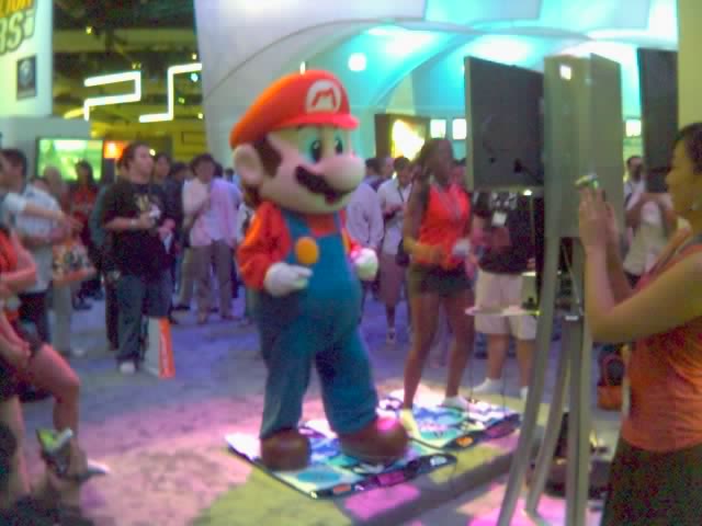 mario gets down on some ddr
