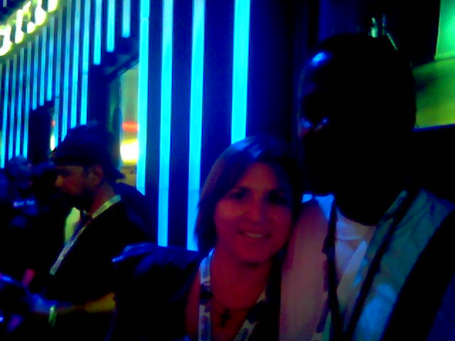 Rob and Monica in line to see the PS3.